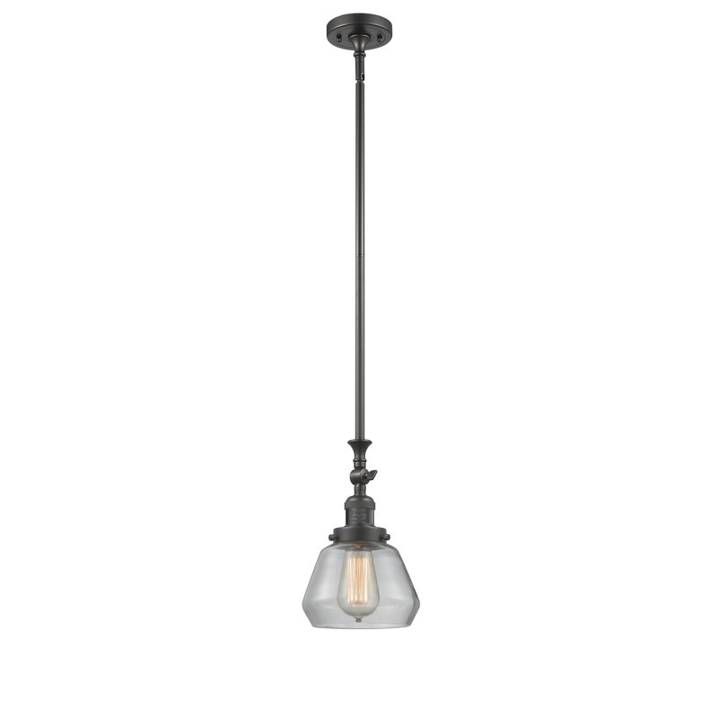 Luminaire suspendu en forme de dôme à 1 lumière Chill, Bronze huilé, Transparent