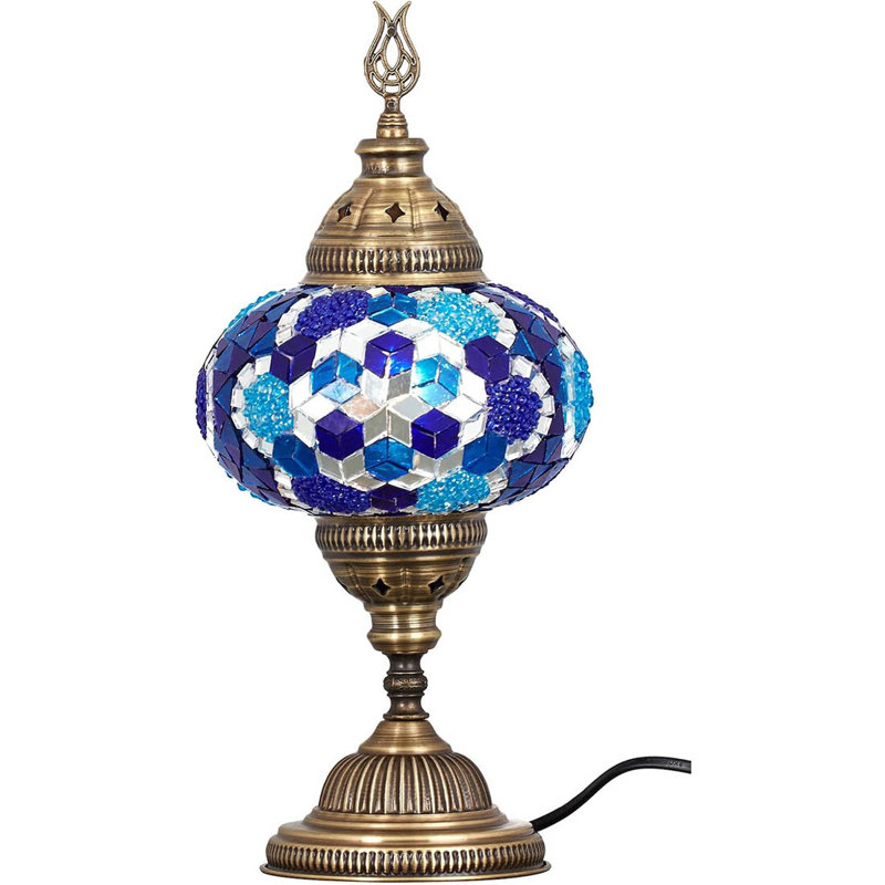 Metal Table Lamp, Blue