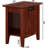 Nantucket Walnut Side Table With Built-In Charging Station And 2 Power Outlets