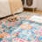 Non-Slip Machine Washable Red/Teal/Gray Oriental Area Rug-645420749
