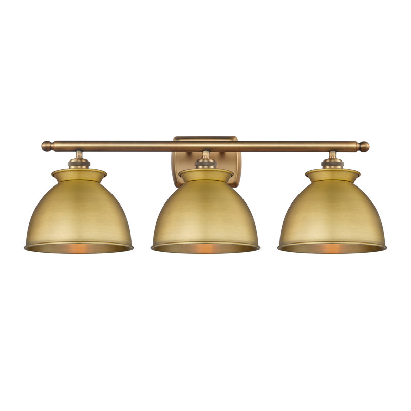 Éclairage pour meuble-lavabo à intensité variable 3 lumières Erastus, Laiton brossé, Ampoule non incluse, Laiton brossé