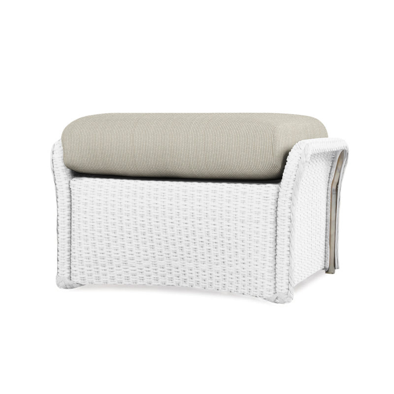 Weekend Retreat Outdoor Ottoman, Remy Cloud, White