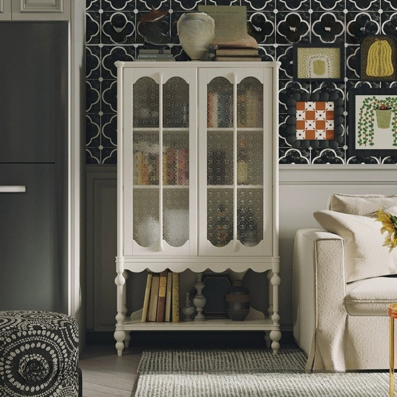 Vitrine simple rétro française, Blanc