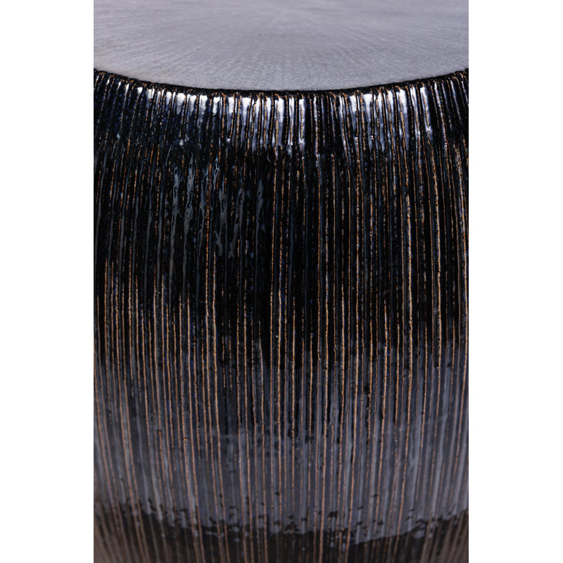 Sunburst Garden Stool, Smoke Semi Gloss