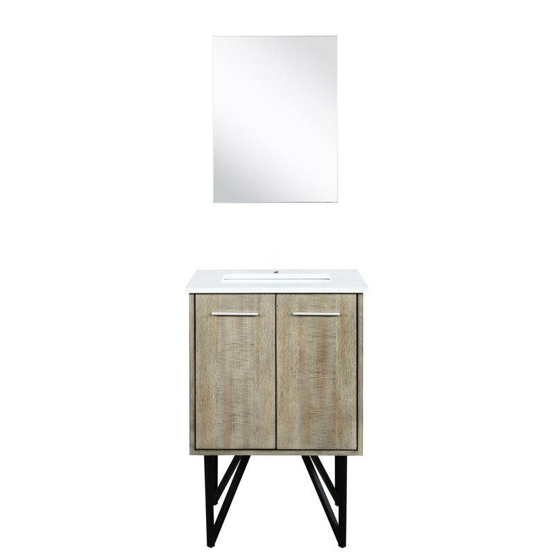 24 po L x P 20 po, meuble-lavabo et comptoir en marbre, comptoir en marbre et miroir, 24"