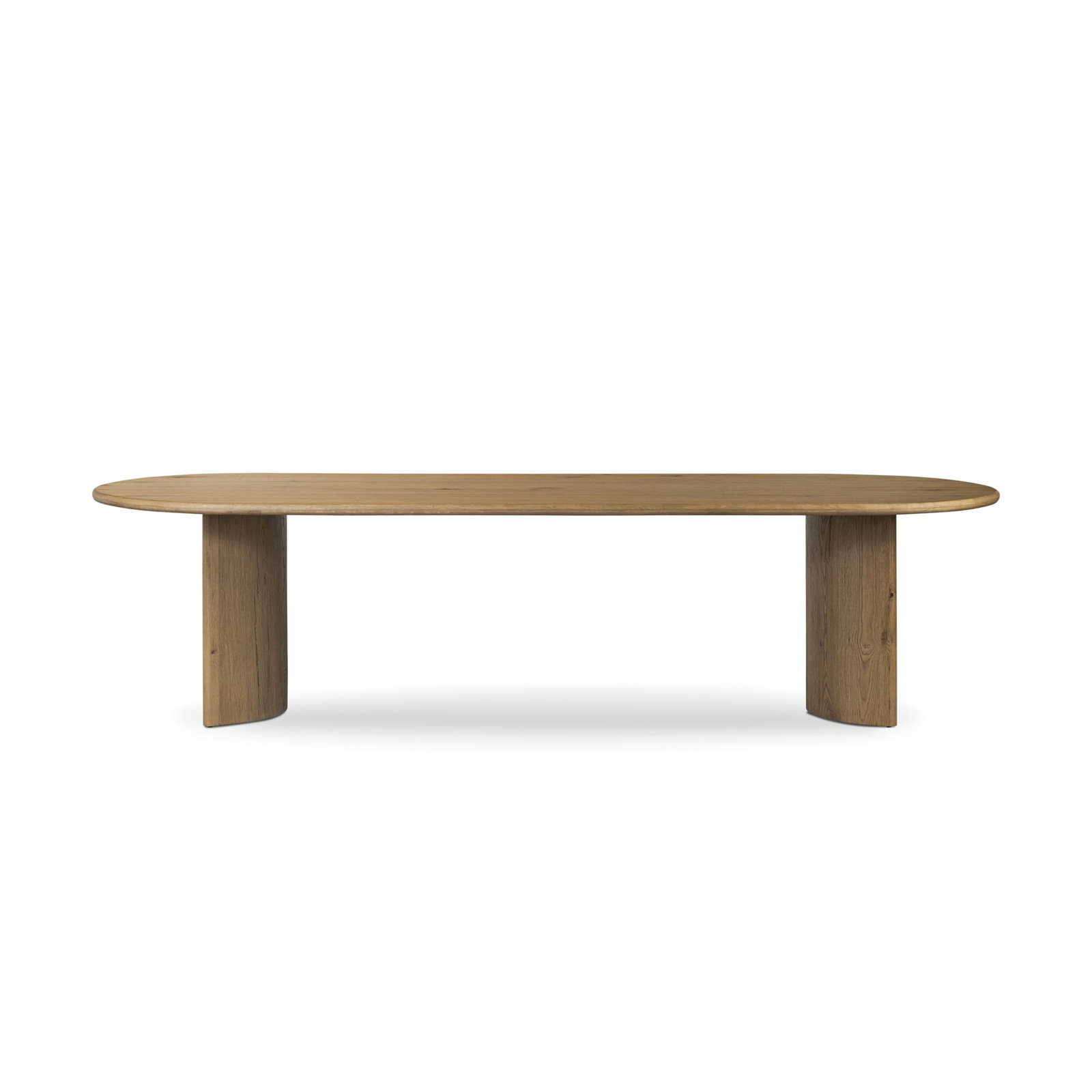Haiden Oval Dining Table, Worn Oak Veneer, 30" H x 118" W x 42" D