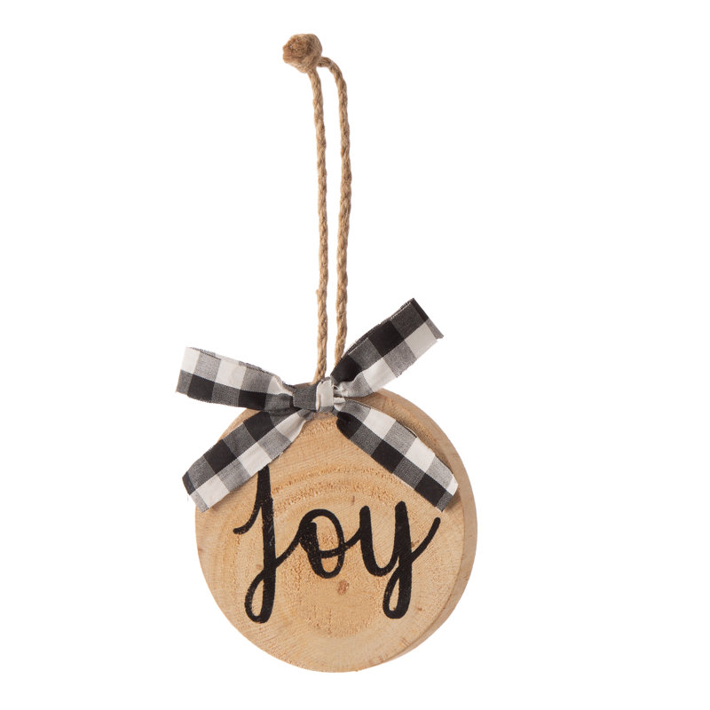 Ornement boule de noël en bois