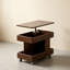  Table de bout mobile en chêne massif avec plateau relevable réglable et rangement-1536080427