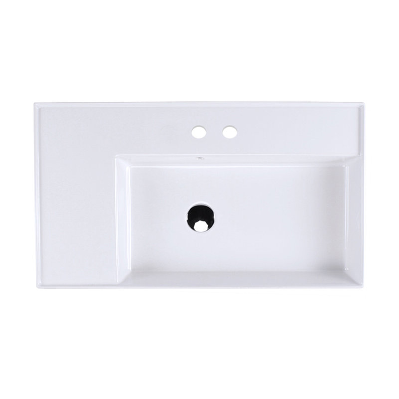 Aquaotto 32'' L Bathroom Sink, 2 Hole - 4" Centers
