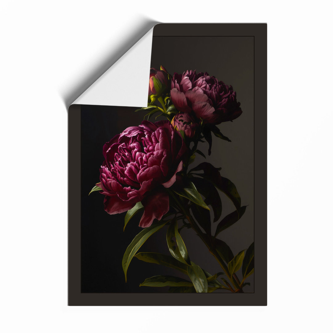 Burgundy Peonies Botanical Framed Art Print