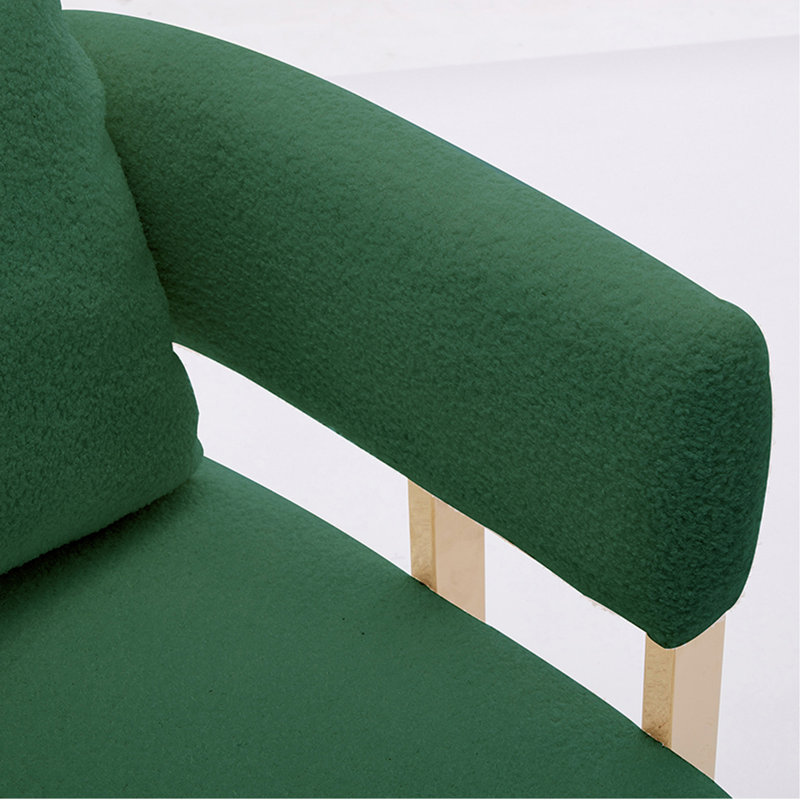 TS Modern Decorative Chair, Green Teddy
