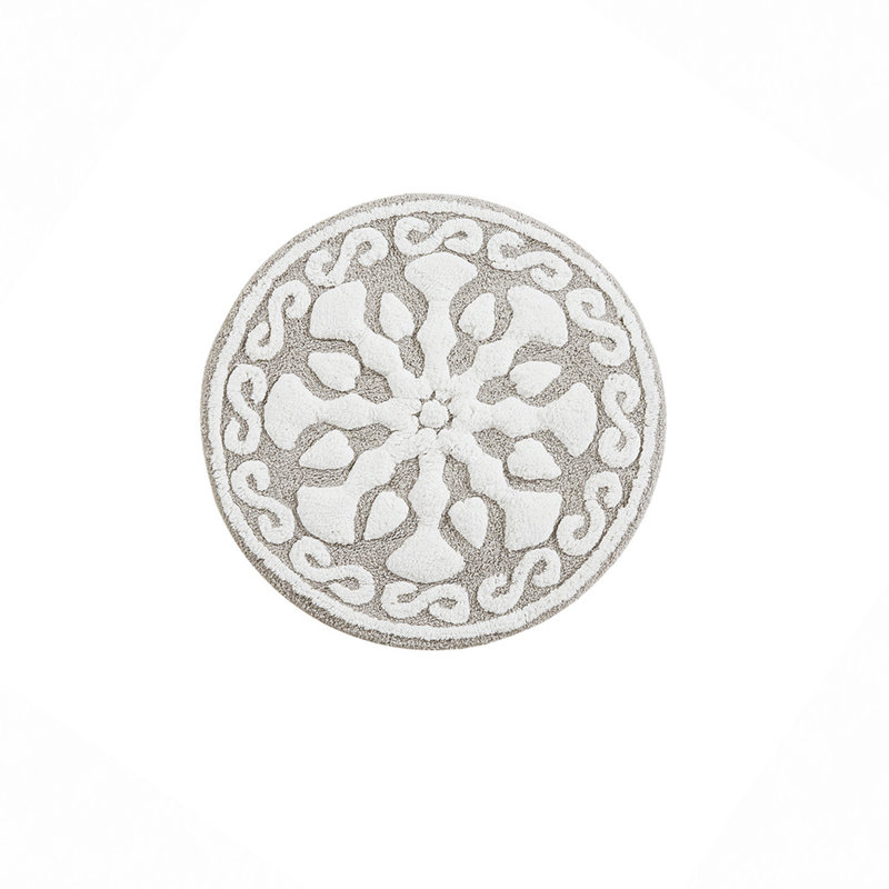 Tapis de bain en coton touffeté Medallion, Taupe