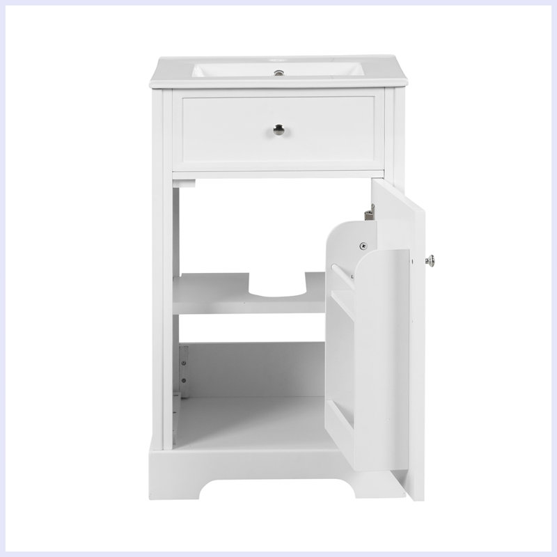 Armoire de salle de bain moderne avec lavabo et porte à fermeture en douceur Garyfalia