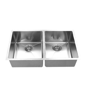 Évier de cuisine en acier inoxydable à double cuve encastrable L 32 po x l 19 po