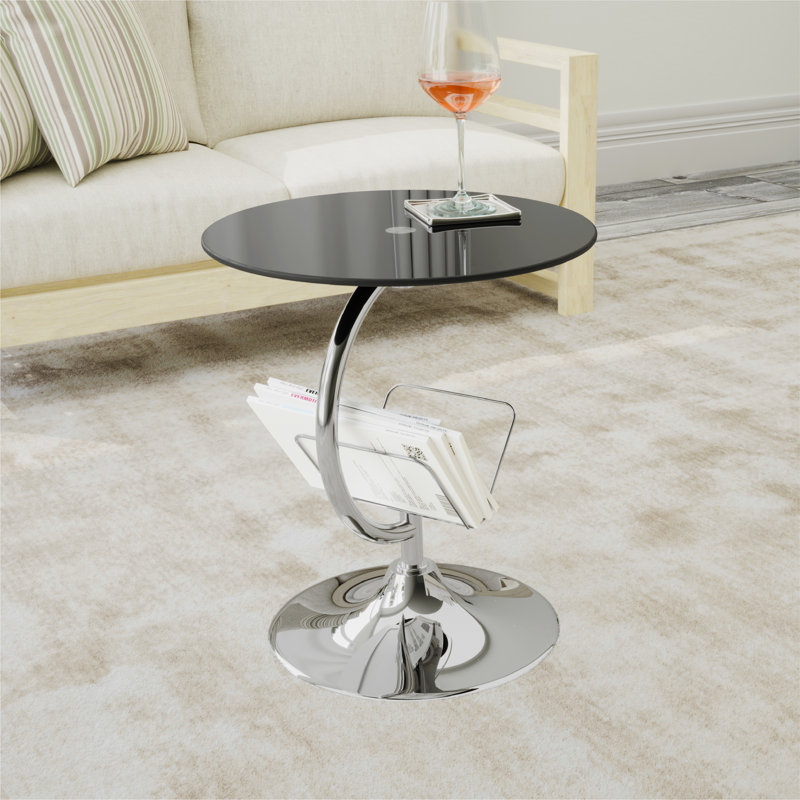 Markowitz Glass Top Block End Table