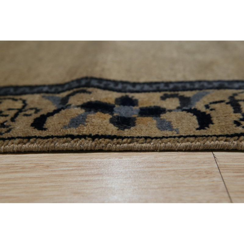 4x9 Ivory Hand-Knotted Wool Floral Bordered Classic Traditional Modern Contemporary Carpet Rug