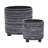 Charmayne Stoneware Ceramic Planter Set with Textured Design and Footed Base - Set of 2-1208997731