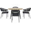 Taopi 4 - Person Acacia Patio Dining Set with Round Table , Cushions Included