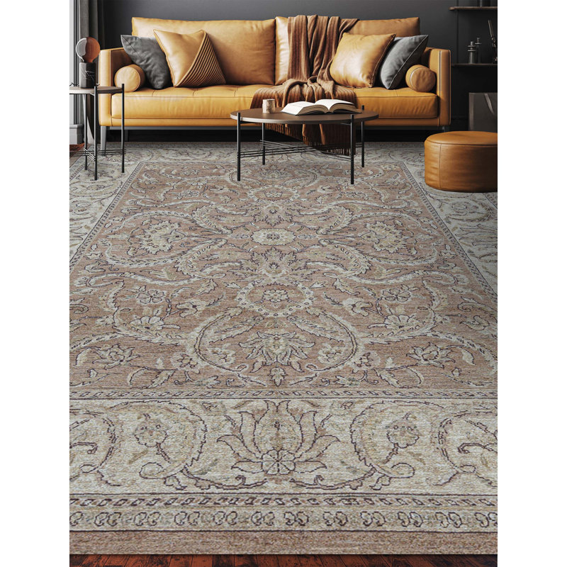 Sultanabad Wool Oriental Area Rug in Camel/Cream