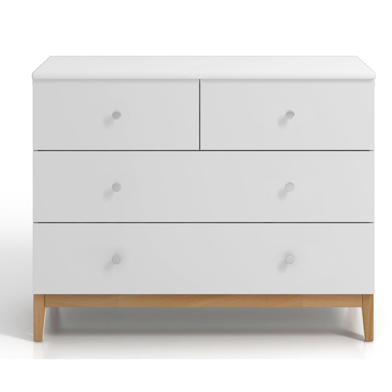 Alyssa Solid Wood 120cm W 4 - Drawer Chest of Drawers