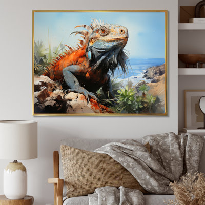 Lézard sur un rocher I sur toile