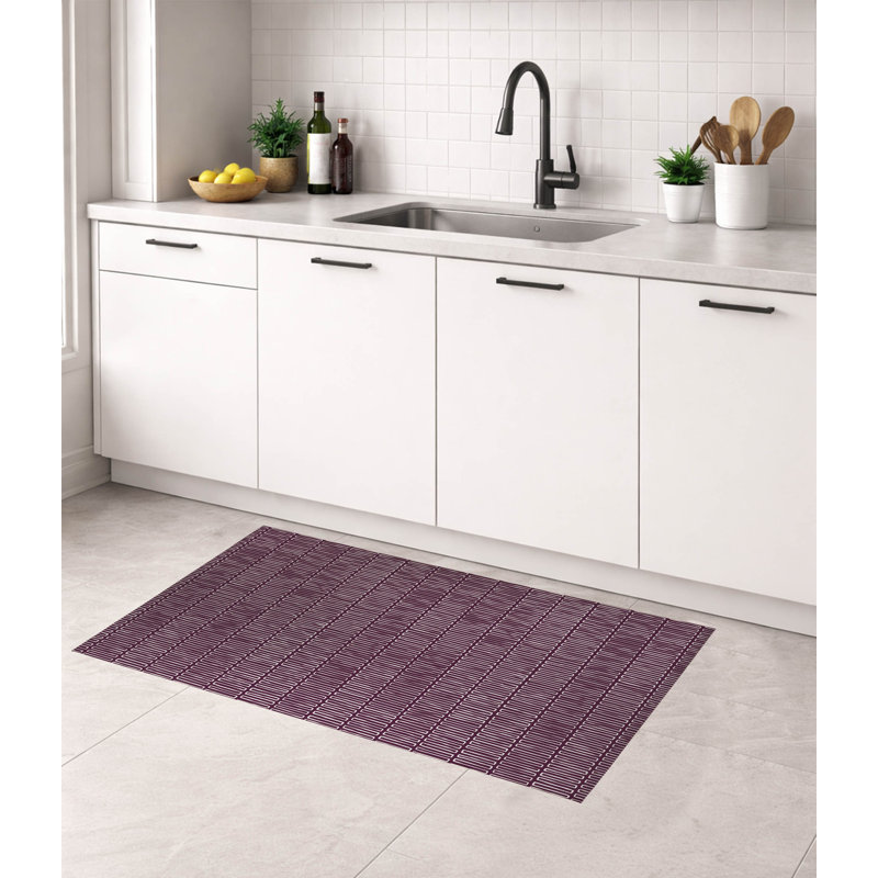 Tapis de cuisine Block Maze, Rectangulaire 3 pi x 5 pi, Aubergine