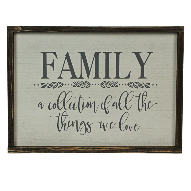 Rustic Wooden Family Quote Plaque with Dark Frame