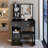 Compact Left Drawer Vanity Table With Cushioned Stool And Extra Large Sliding Mirror-1304470155