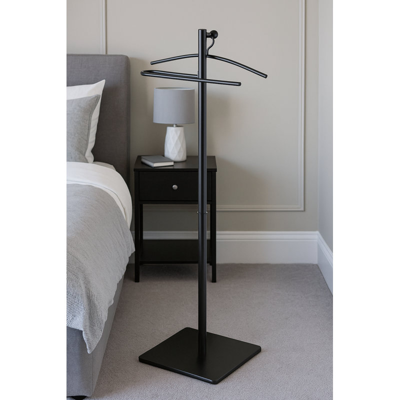 Zake Steel Freestanding Valet Stand, Black