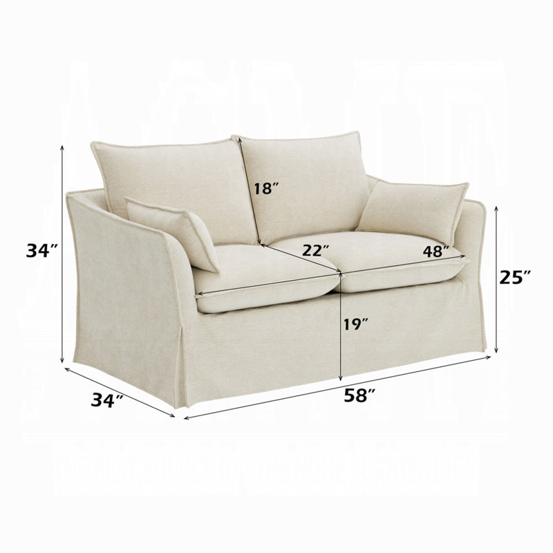 Causeuse moderne avec 2 coussins Seya