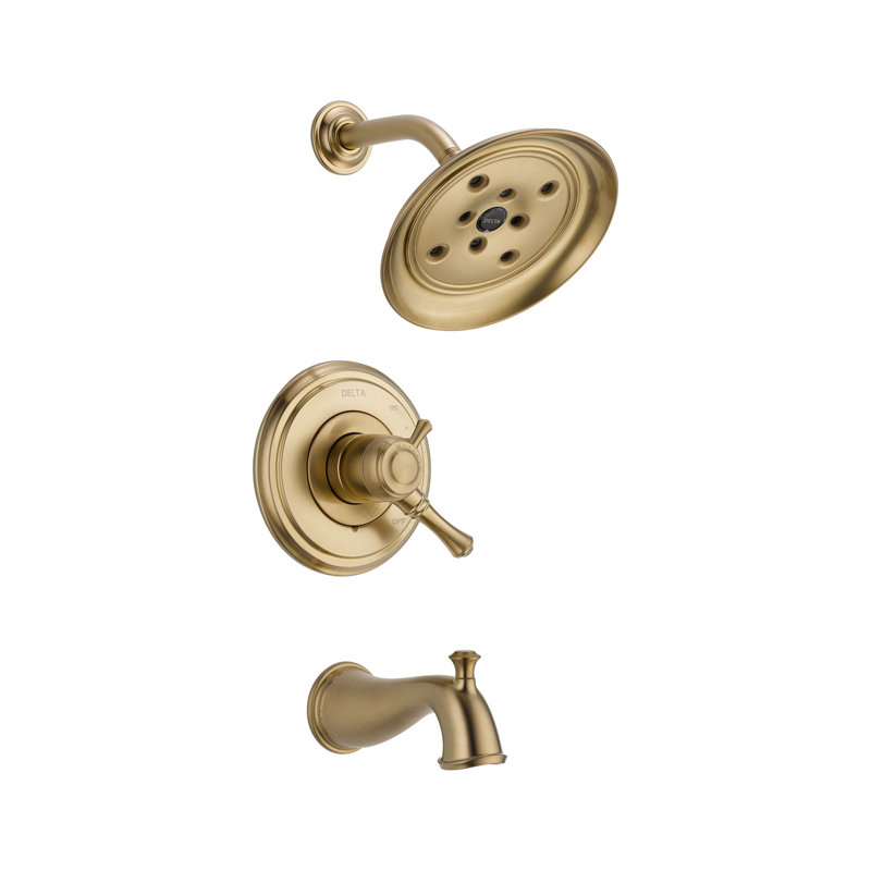 Tub and Shower Faucet with Monitor, Champagne Bronze