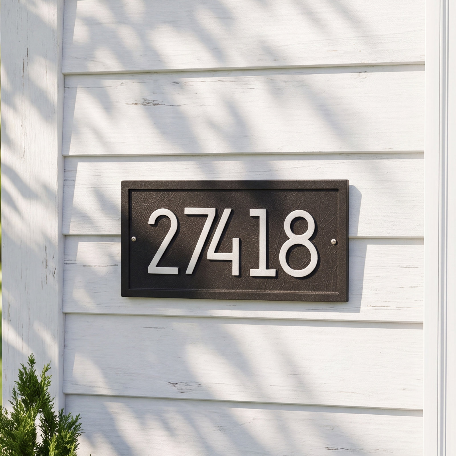 Address Plaque, Black/Silver, Yes