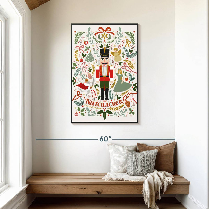 Casse-noisette de Noël, Cadre flottant noir, 29 po x 43 po