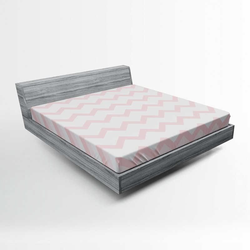 Microfiber Chevron Fitted Sheet, Full Fitted Sheet, Pink