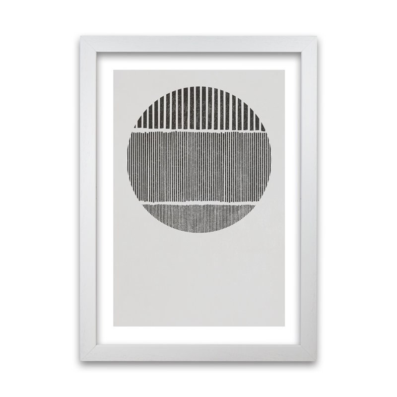 Mid Century Black And White - Print, 42cm H x 30cm W x 3cm D, White Frame