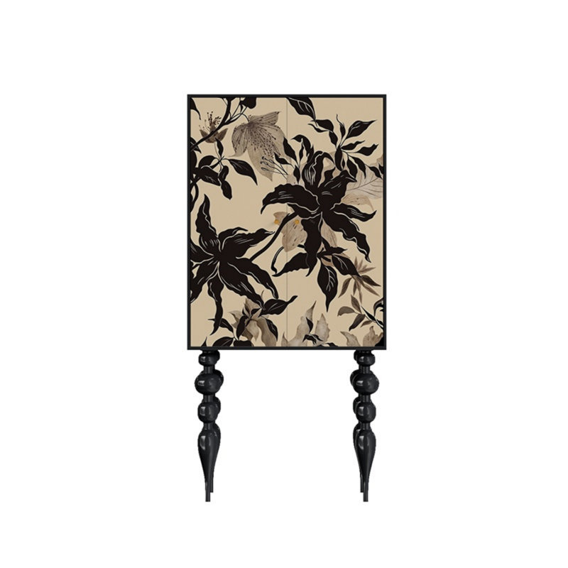 Modern Minimalist Double - Door Wardrobe, Brun / noir