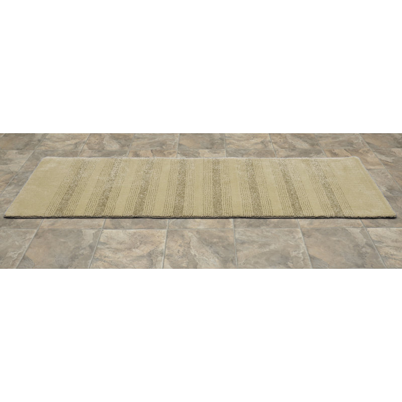 Nylon Bathroom Mat with Non-Slip Appliance Niala, Tapis de couloir 1 pi 10 po x 5 pi, Lin