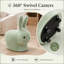 Tabouret d'appoint rembourré en forme de lapin avec roulettes pivotantes à 360 ° en option