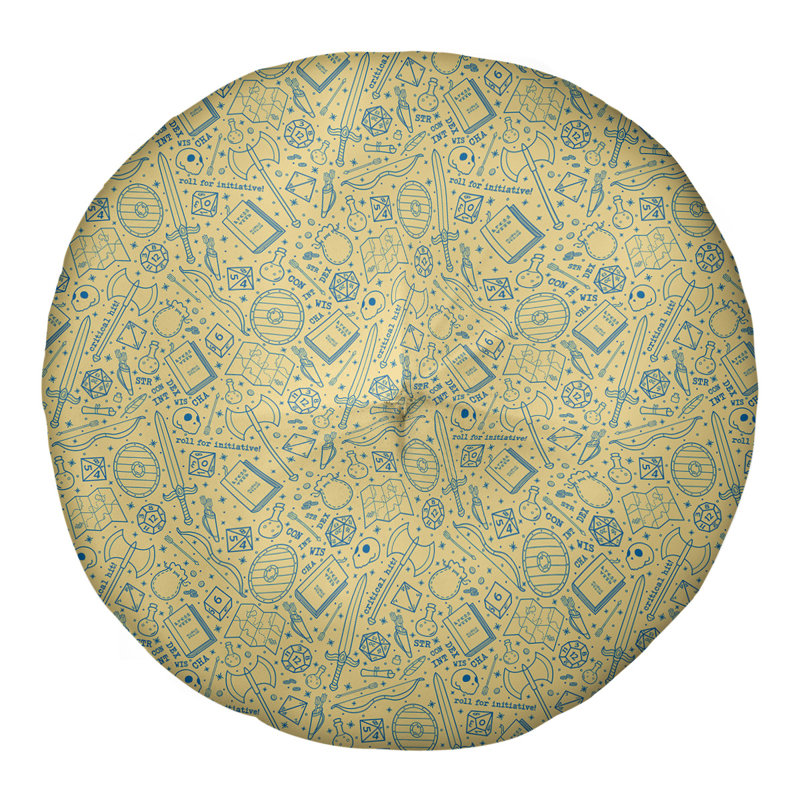 Coussin de sol Katelyn Elizabeth, 30 po x 30 po, Jaune / bleu