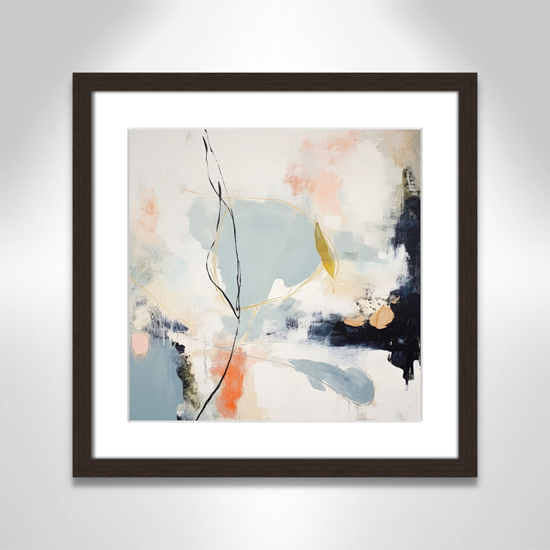 «Ethereal Blue Beats I Print» par Irena Orlov, L 17 po x H 17 po, Matted Print, Open Grain Walnut