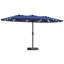 Parasol de patio rectangulaire de 15 pi avec lumières solaires et base inclus - Grand parasol de patio-1187324857