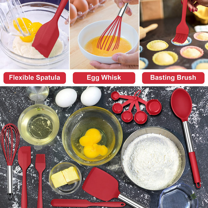 25-Piece Silicone Cookware Set, Red