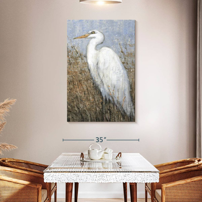Brampt White Heron II, 48" H x 32" W