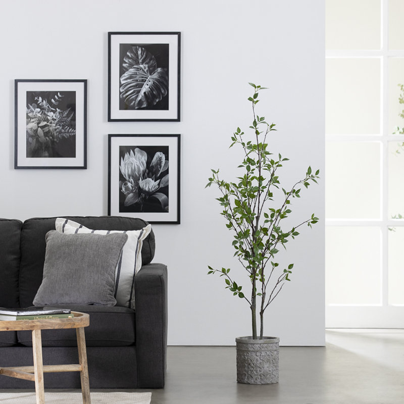 60'' Faux Ficus Tree in Cement Pot