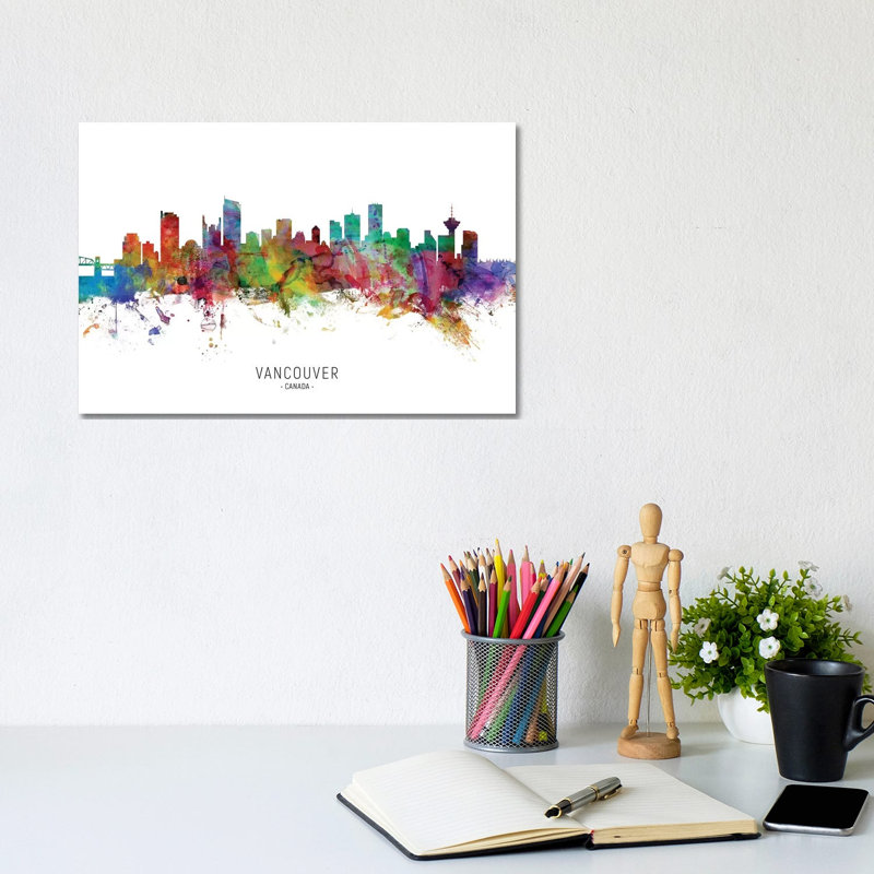 Vancouver Canada Skyline by Michael Tompsett - Wrapped Canvas Print, 20.32 cm H x 30.48 cm W