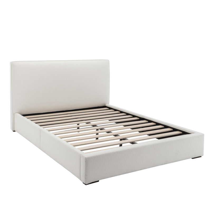 Upholstered Bed - Queen Size - Cream Boucle Performance Fabric