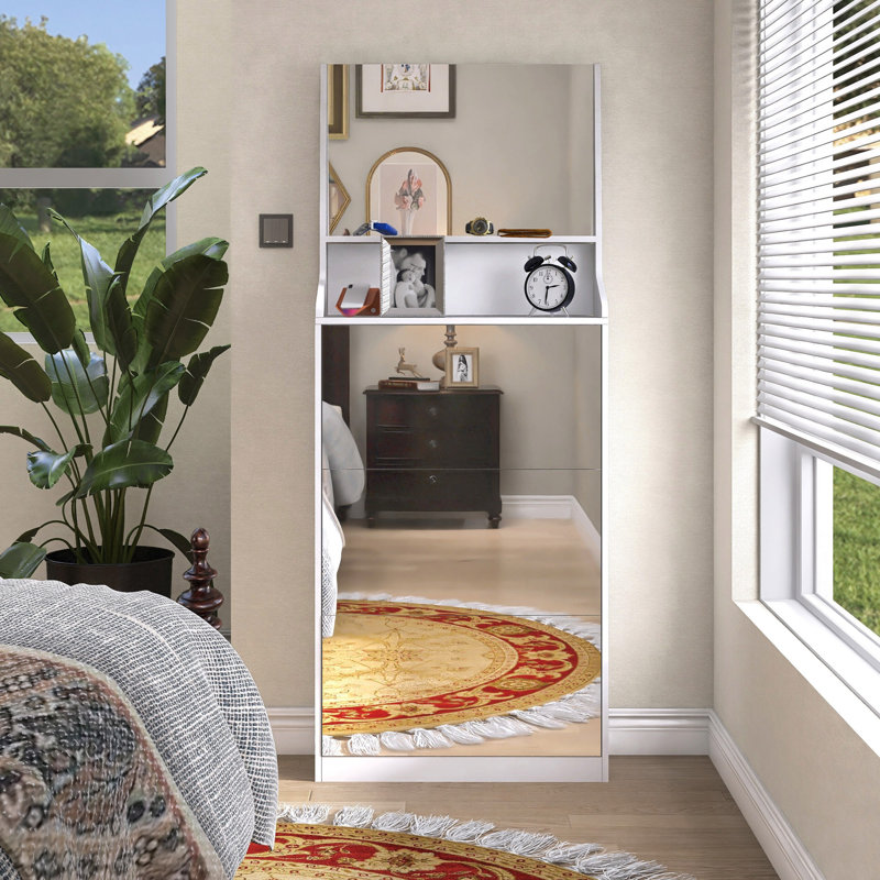 Shoe Cabinet With 3 Mirrors For Entryway