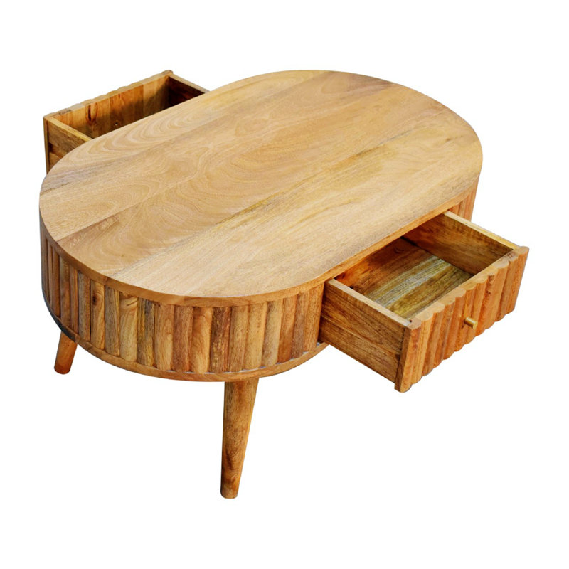 Console de style moderne avec plateau de rangement et table basse de loisirs, Brun clair