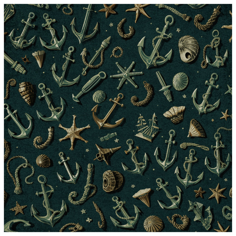 Couvre-lit matelassé Nautical Anchors, Lit simple