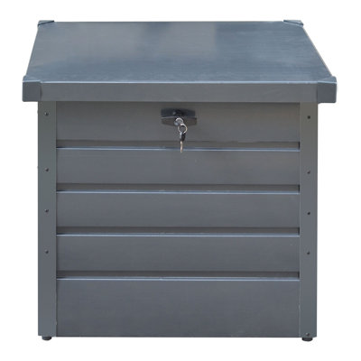 Garden Sanctuary 62cm W 200L Metal Lockable Deck Box in Black